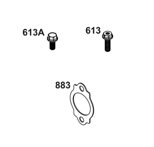 Exhaust Group Diagram and Parts List for 61E377-0155-J1 400000 - 699999 Briggs and Stratton Engine